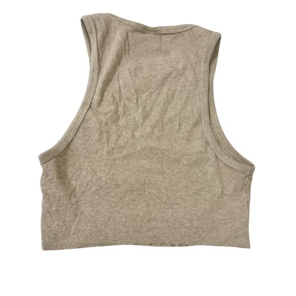 Tna Cropped Ribbed Tank Top Beige Size Small Aritzia‎ Style #102366 Athleisure - Picture 5 of 5